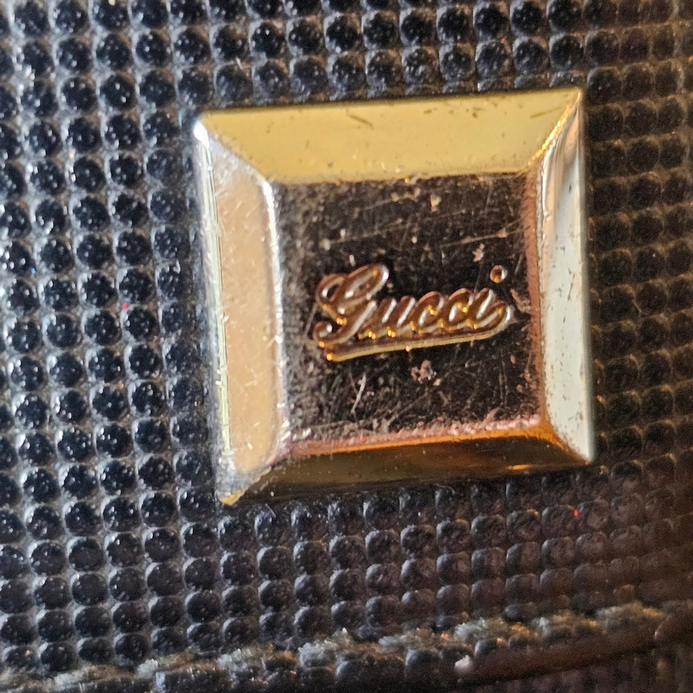 Gucci Black Leather Continental Wallet W/Crossbody Chain, Twilly, & Charm Added - Picture 13 of 16